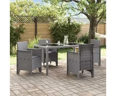 Sodo Kėdė 4 pcs Šviesiai pilka 53 x 49 x 85 cm Polipropilenas