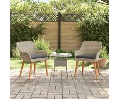 Sodo Kėdė 2 pcs Šviesiai pilka 62,5 x 55 x 82 cm poliratanas