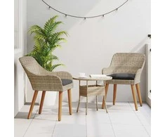 Sodo Kėdė 2 pcs Šviesiai pilka 62,5 x 55 x 82 cm poliratanas
