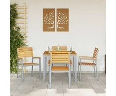 Sodo Kėdė 4 pcs Ruda 56 x 57 x 87 cm Kietos akacijos mediena