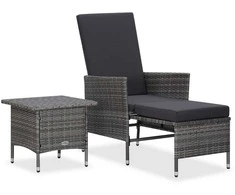 Sodo lovelis, pilkas, 80x80x36cm, plienas