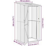 Sodo pašiūrės Ruda 103 x 86 x 200 cm Metalas