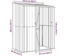 Sodo pašiūrės Ruda 153,5 x 86 x 200 cm Metalas