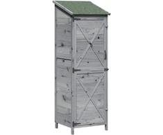 Sodo Sandėlys Pilka 59,5 x 56 x 176,5 cm Kietasis pušinis medis