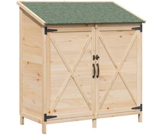 Sodo Sandėlys su stogu su saugykla Natūrali 106 x 56 x 113,5 cm