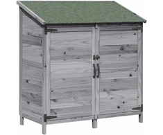 Sodo Sandėlys su stogu su saugykla Pilka 106,5 x 56 x 113,5 cm