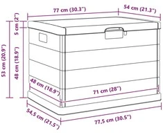 Sodo saugojimo dėžė Antracitas 77,5 x 54,5 x 53 cm Plastmasė