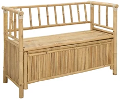 Lauko baldų komplektas Sodo Saugojimo Suolas 110 x 47 x 80 cm Bambukas Natūrali