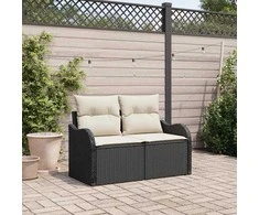 Sodo sofa su pagalve Juoda 121 x 62 x 69cm poliratanas