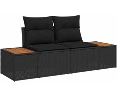Sodo sofa Juoda 184 x 62 x 85cm poliratanas