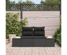 Sodo sofa Juoda 184 x 62 x 85cm poliratanas