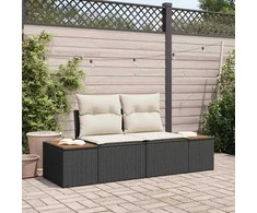 Sodo sofa Juoda 184 x 62 x 85cm poliratanas
