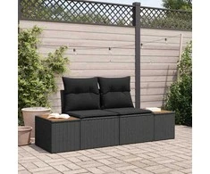 Sodo sofa Juoda 184 x 62 x 85cm poliratanas