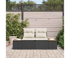 Sodo sofa Juoda 184 x 62 x 85cm poliratanas