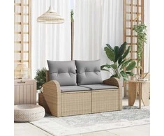 Sodo sofa su pagalve Smėlio 124 x 62 x 69cm poliratanas