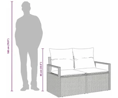 Sodo sofa su pagalve 120 x 62 x 69 cm poliratanas