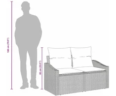 Sodo sofa su pagalve 123 x 62 x 69 cm poliratanas