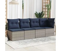 Sodo sofa su pagalve Pilka 227 x 62 x 69 cm poliratanas