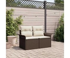 Sodo sofa su pagalve Ruda 141 x 62 x 69cm poliratanas