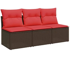 Sodo sofa su pagalve Ruda 165 x 62 x 69 cm Poli ratanas