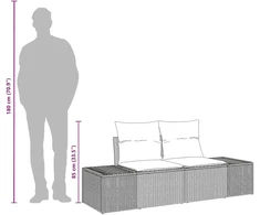 Sodo sofa su pagalve Ruda 184 x 62 x 69 cm poliratanas