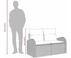 Sodo sofa su pagalve Smėlio 124 x 62 x 69cm poliratanas