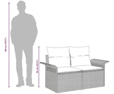Sodo sofa su pagalve Smėlio 141 x 62 x 69cm poliratanas