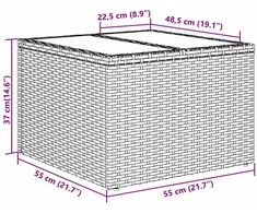 Sodo Sofų Rinkinys Smėlio 55 x 55 x 37 cm poliratanas