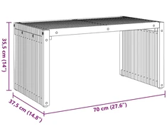 Sodo šoninis stalas Ruda 70 x 37,5 x 35,5 cm Kieto teka medžio