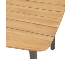 Sodo stalas, 80x80x72cm, akacijos medienos masyvas ir plienas