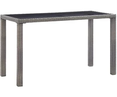 Sodo stalas, antracito spalvos, 123x60x74cm, poliratanas