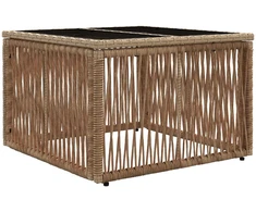 Sodo stalas Bežinė ir juoda 55 x 55 x 37 cm