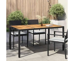 Sodo stalas Juoda 150 x 90 x 75 cm poliratanas