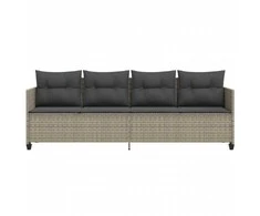 Sodo stalas Juoda 190 x 90 x 75 cm poliratanas