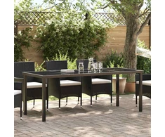 Sodo stalas Juoda 200 x 80 x 73 cm metalas