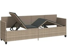Sodo stalas Juoda 80 x 40 x 45 cm poliratanas