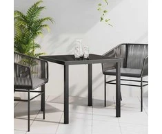 Sodo stalas Juoda 80 x 80 x 73 cm metalas