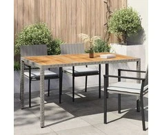 Sodo stalas Pilka 150 x 90 x 75 cm poliratanas