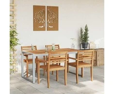 Sodo stalas Pilka 160 x 80 x 75 cm Kietos akacijos mediena