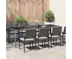 Sodo stalas Pilka 250 x 100 x 75 cm poliratanas