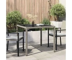 Sodo stalas Pilka 90 x 90 x 75 cm poliratanas