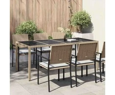 Sodo stalas Smėlio 190 x 90 x 75 cm poliratanas
