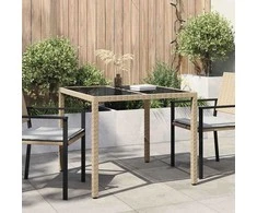 Sodo stalas Smėlio 90 x 90 x 75 cm poliratanas