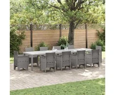 Sodo stalas Šviesiai pilka 350 x 100 x 74 cm poliratanas