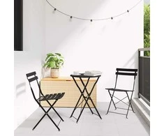 Sodo sulankstoma kėdė 2 pcs Antracitas 42 x 46 x 82cm metalas