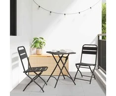 Sodo sulankstoma kėdė 2 pcs Antracitas 42 x 52 x 82cm