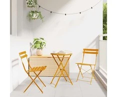 Sodo sulankstoma kėdė 2 pcs Garstyčių 42 x 46 x 82cm metalas