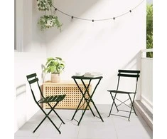 Sodo sulankstoma kėdė 2 pcs Žalia 42 x 46 x 82cm metalas