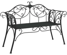 Lauko baldų komplektas Sodo suolas 2-Vietų skaičius 130 x 47 x 90 cm Plienas Juoda