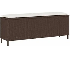sodo suolas su pagalvėlė ruda 110x30x40,5 cm poliratanas